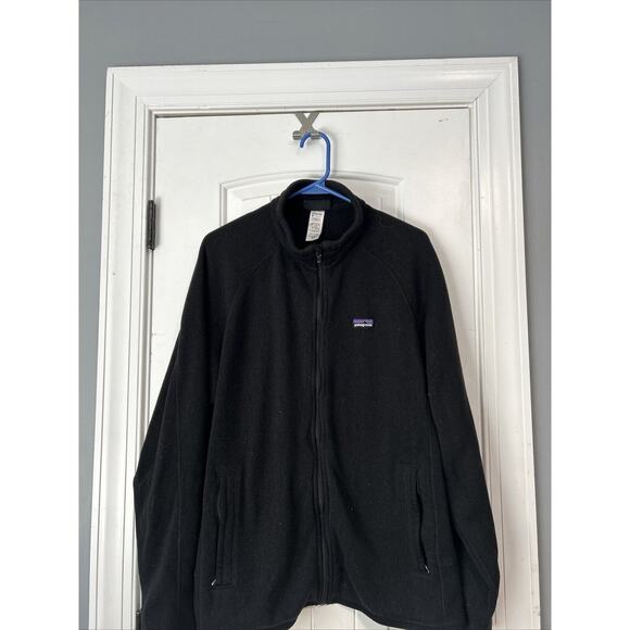 Vintage Patagonia Fleece Full Zip Jacket Black Mens L Sweater Made In Thailand - Picture 1 of 4